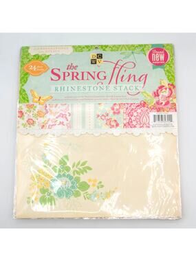 DCWV The Spring Fling Rhinestone Stack 12x12 Scrapbook Cardstock 21/24